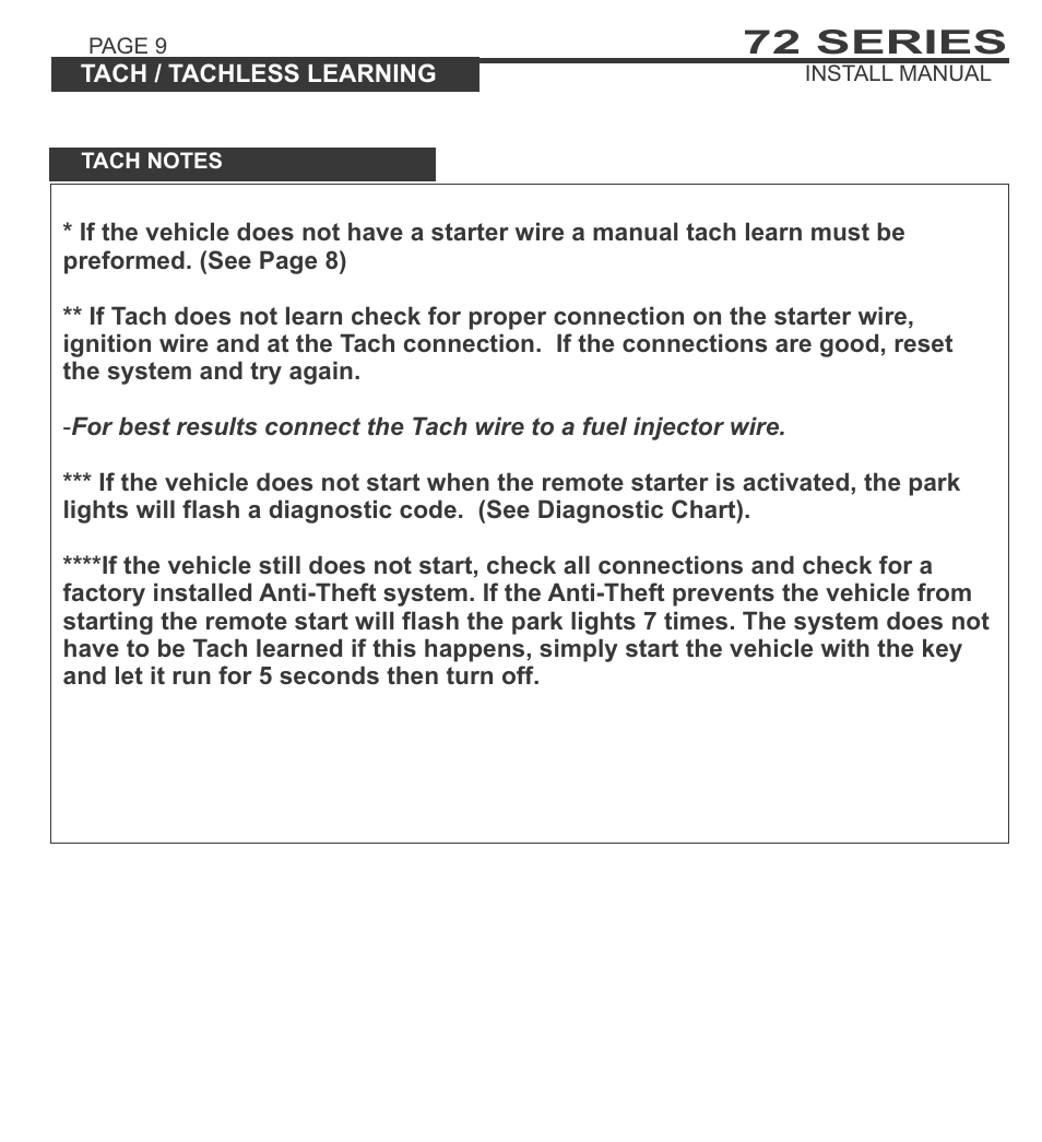 72 series | Ultra Start 72 Series User Manual | Page 9 / 28