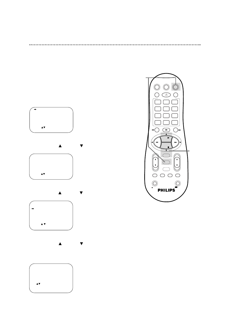 50 setting the controller to operate a cable box, Press the vcr button, then press the menu button | Philips VR960BPH User Manual | Page 50 / 72