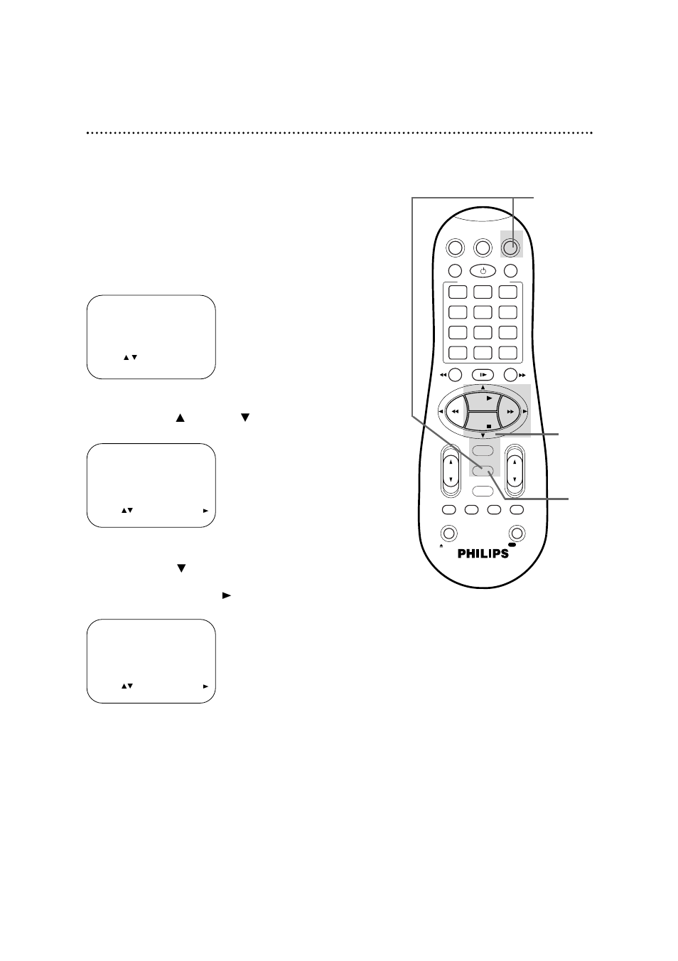 Blue background 63, Press the vcr button, then press the menu button, Press the menu button | Philips VR960BPH User Manual | Page 63 / 72