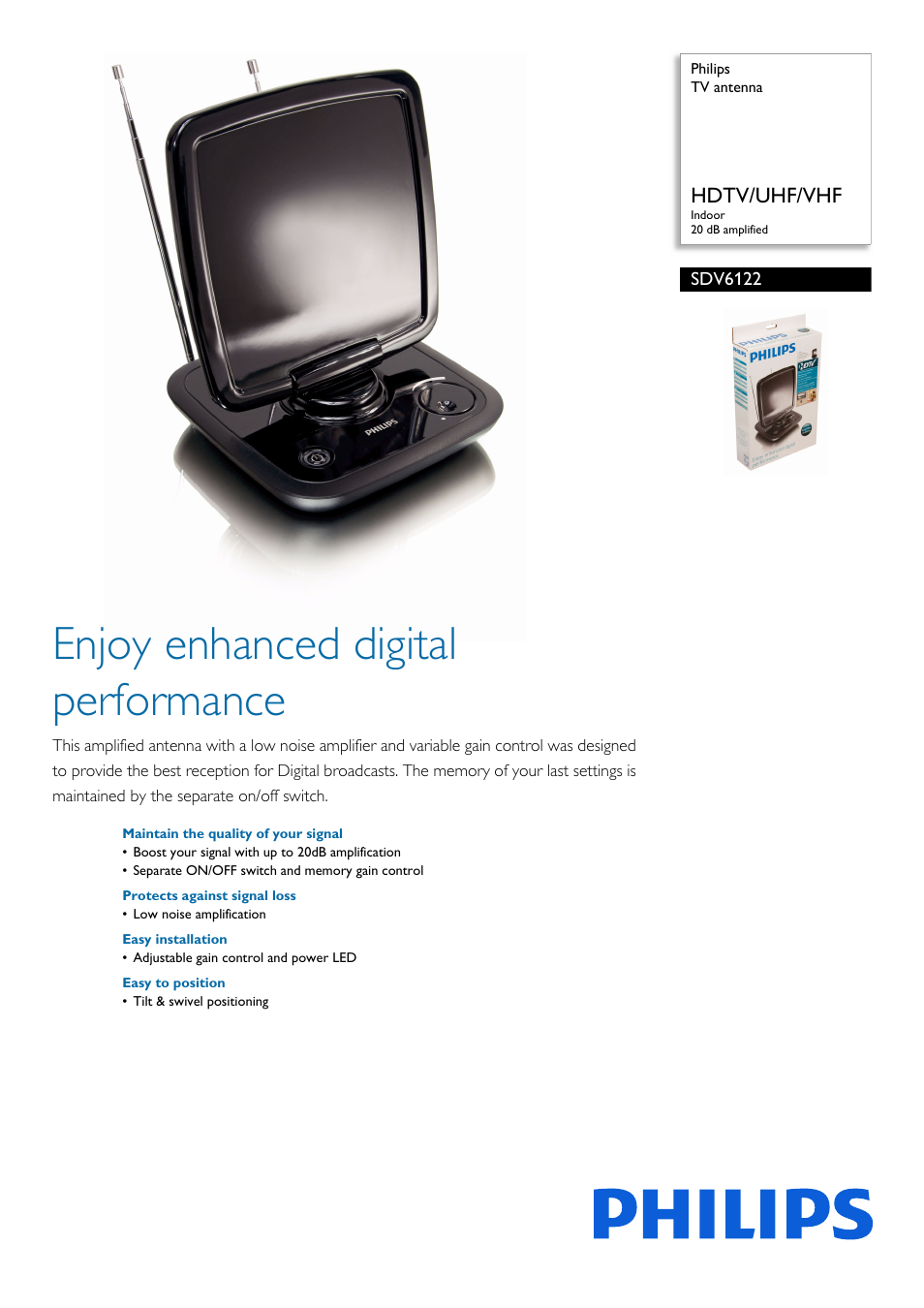 Philips SDV6122-27 User Manual | 2 pages
