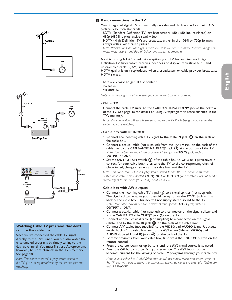 English française español | Philips 50PFP5332D-37B User Manual | Page 11 / 45