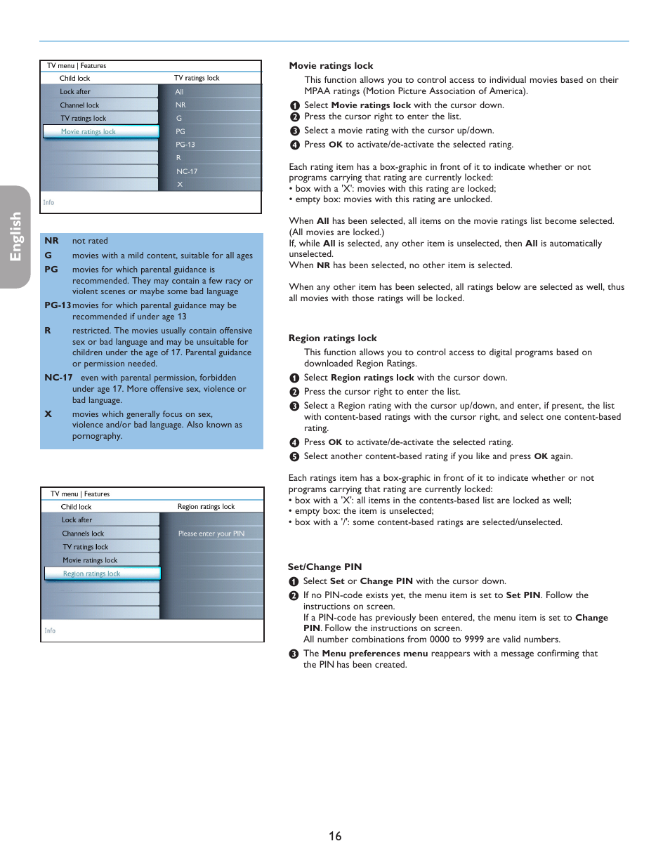 English française español | Philips 50PFP5332D-37B User Manual | Page 24 / 45