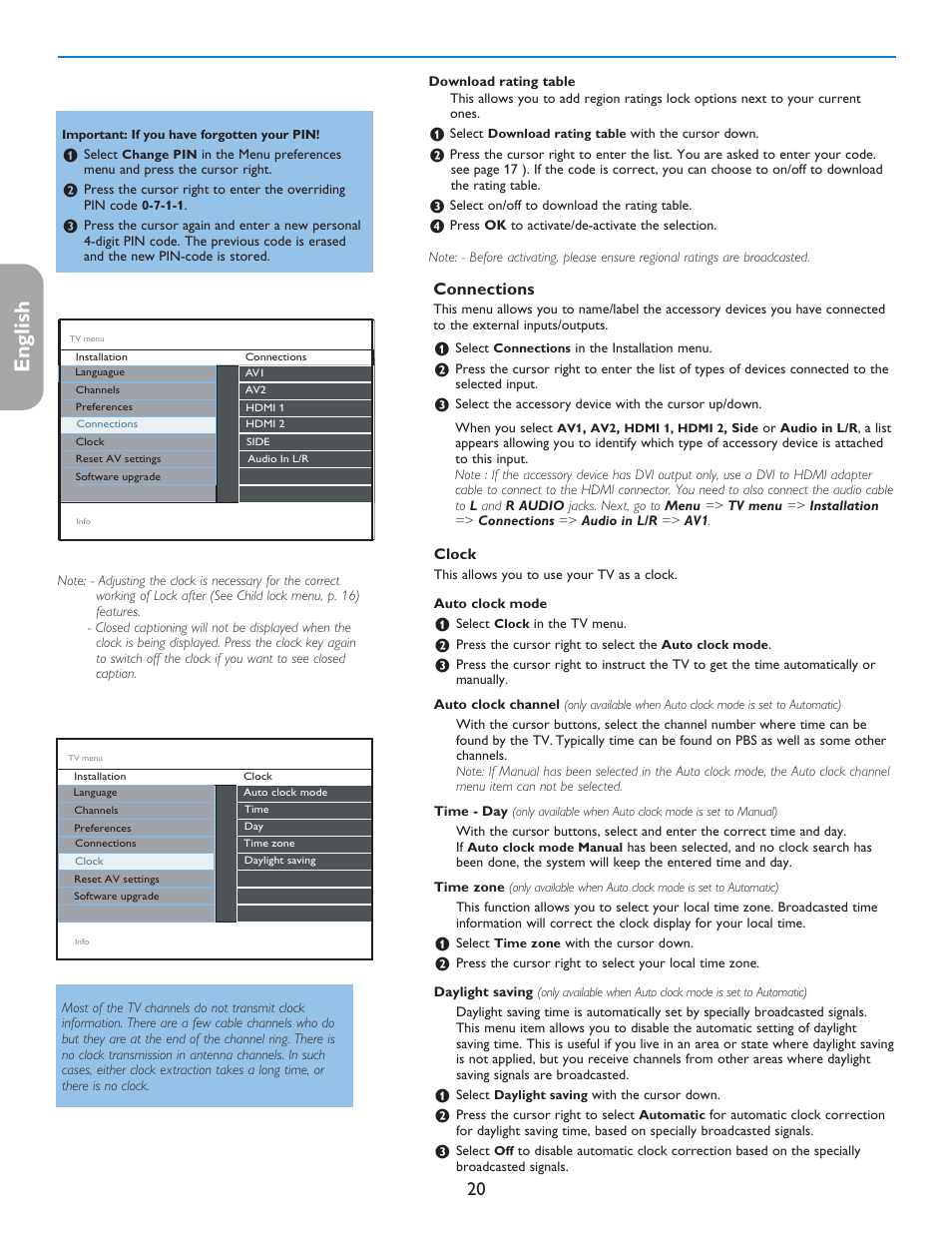 English française español, Connections | Philips 50PFP5332D-37B User Manual | Page 28 / 45