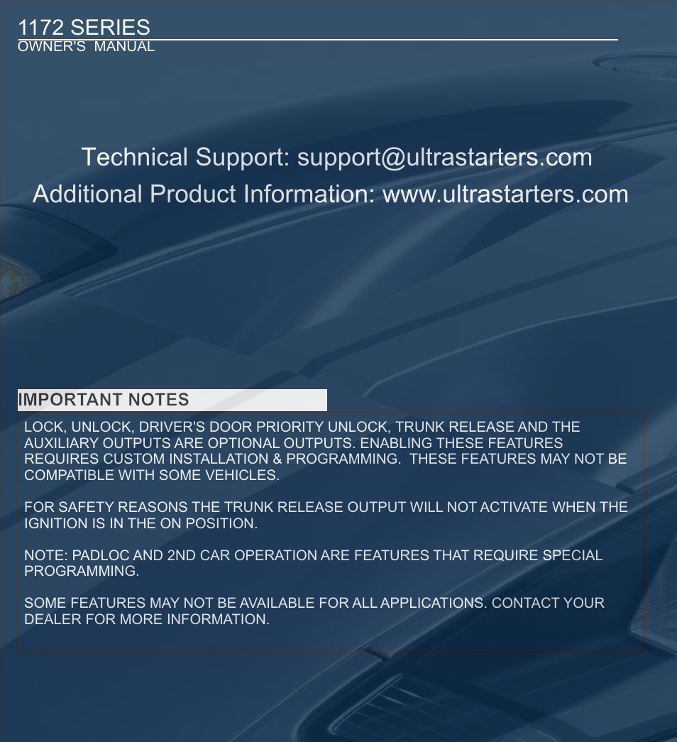 1172 series | Ultra Start 1172 User Manual | Page 8 / 8