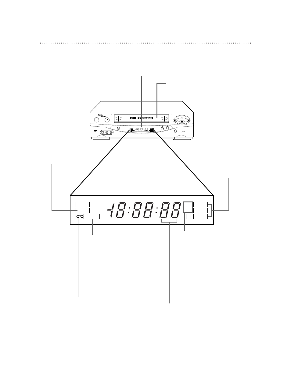 22 display panel, Vrx462, Am pm | Sp slp, St sap | Philips VRX462AT User Manual | Page 22 / 64