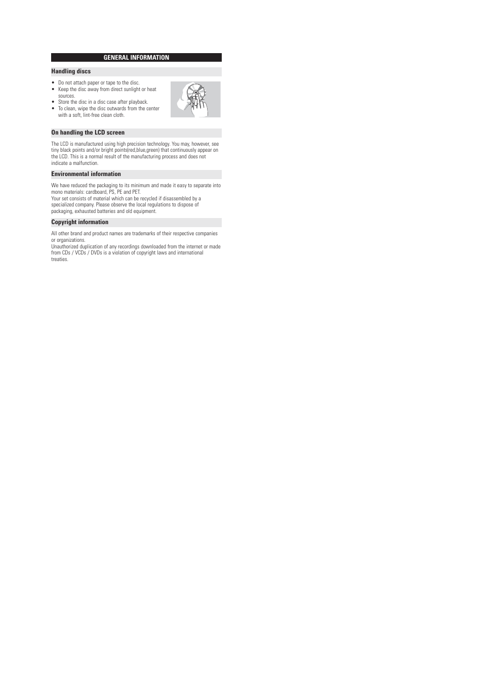 Philips Portable DVD Player User Manual | Page 11 / 29