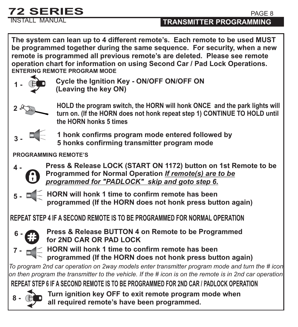 72 series | Ultra Start 1172 User Manual | Page 8 / 16
