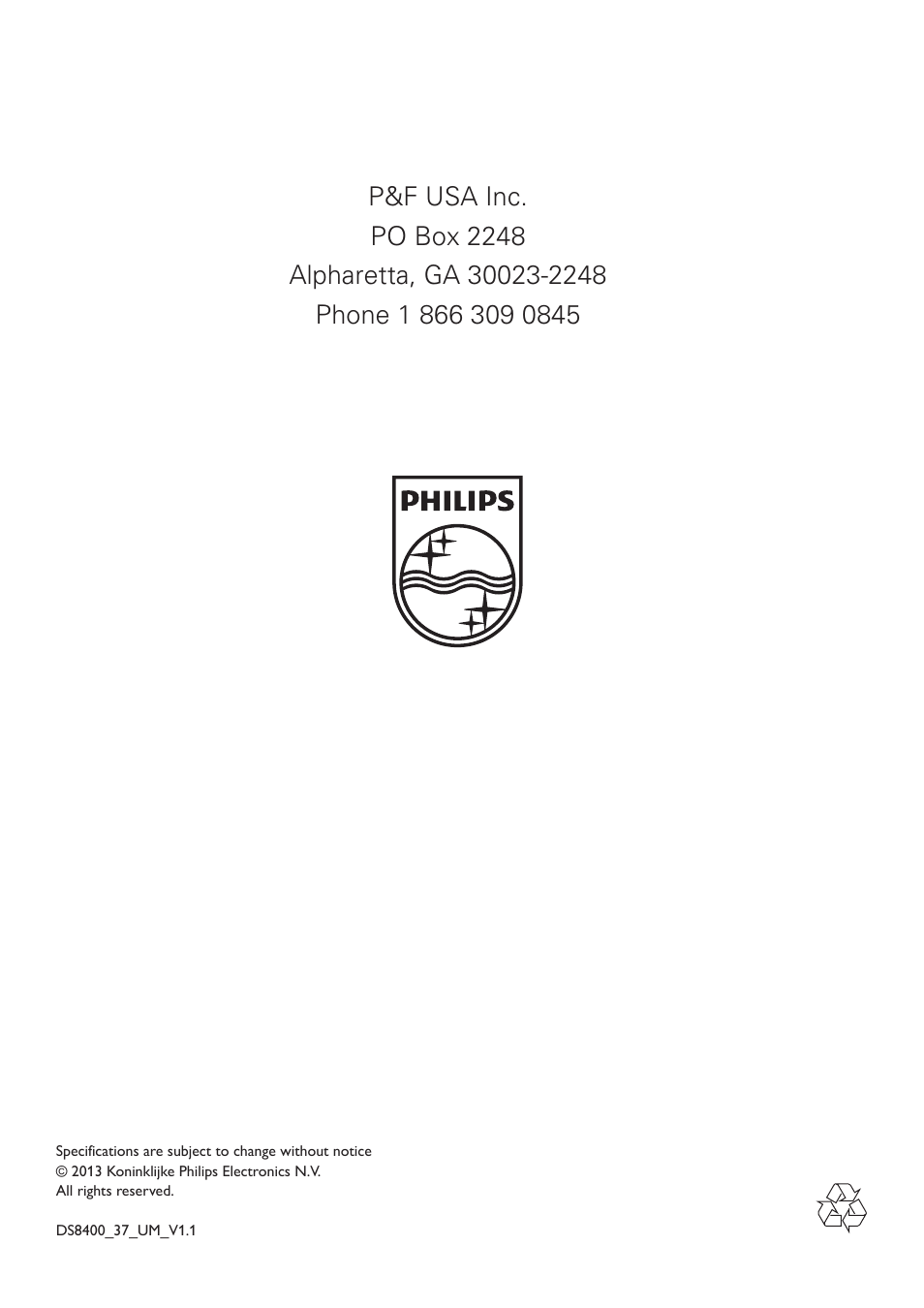 Philips DS8400-37 User Manual | Page 18 / 18