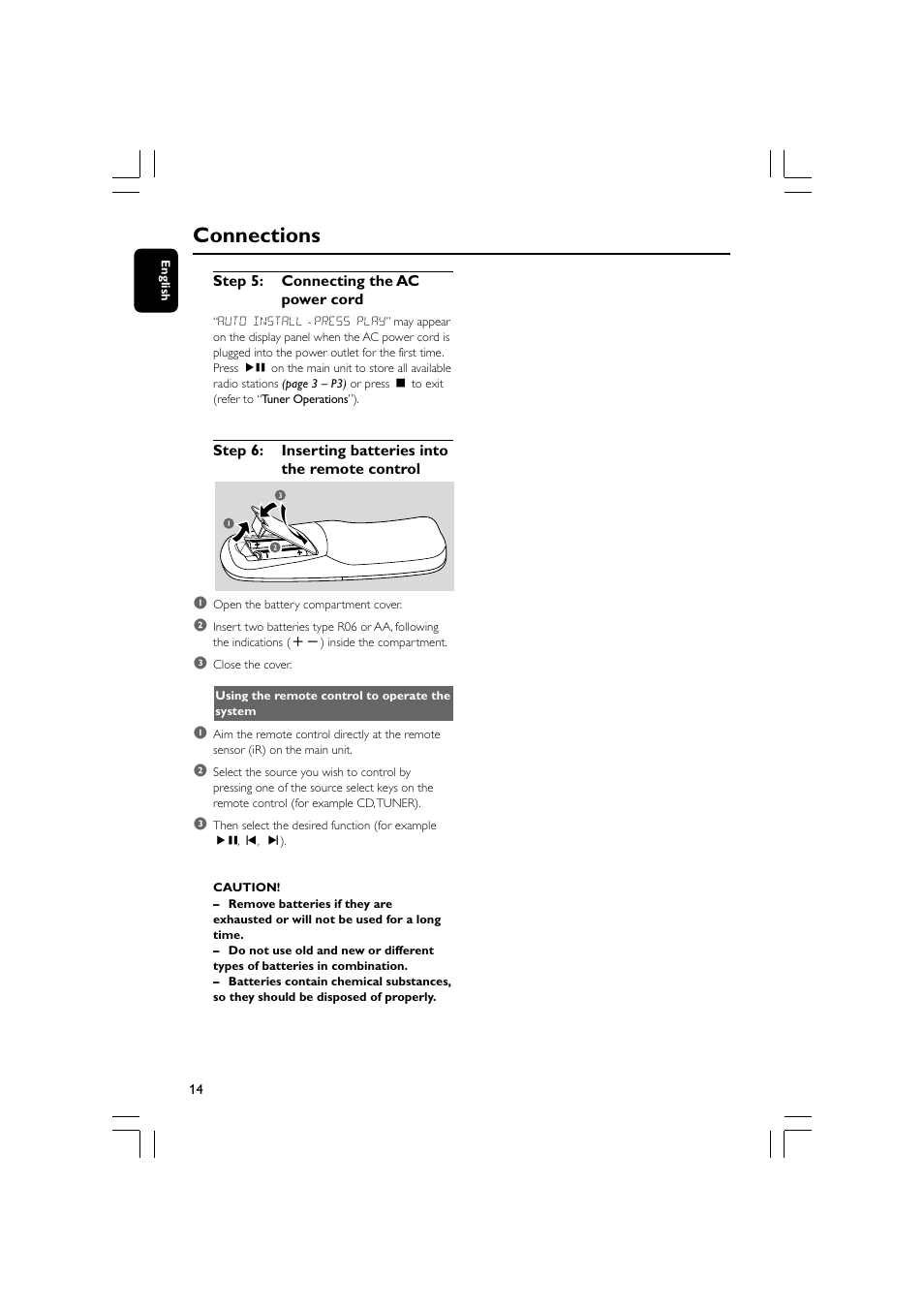 Connections | Philips FWM779-37B User Manual | Page 14 / 30