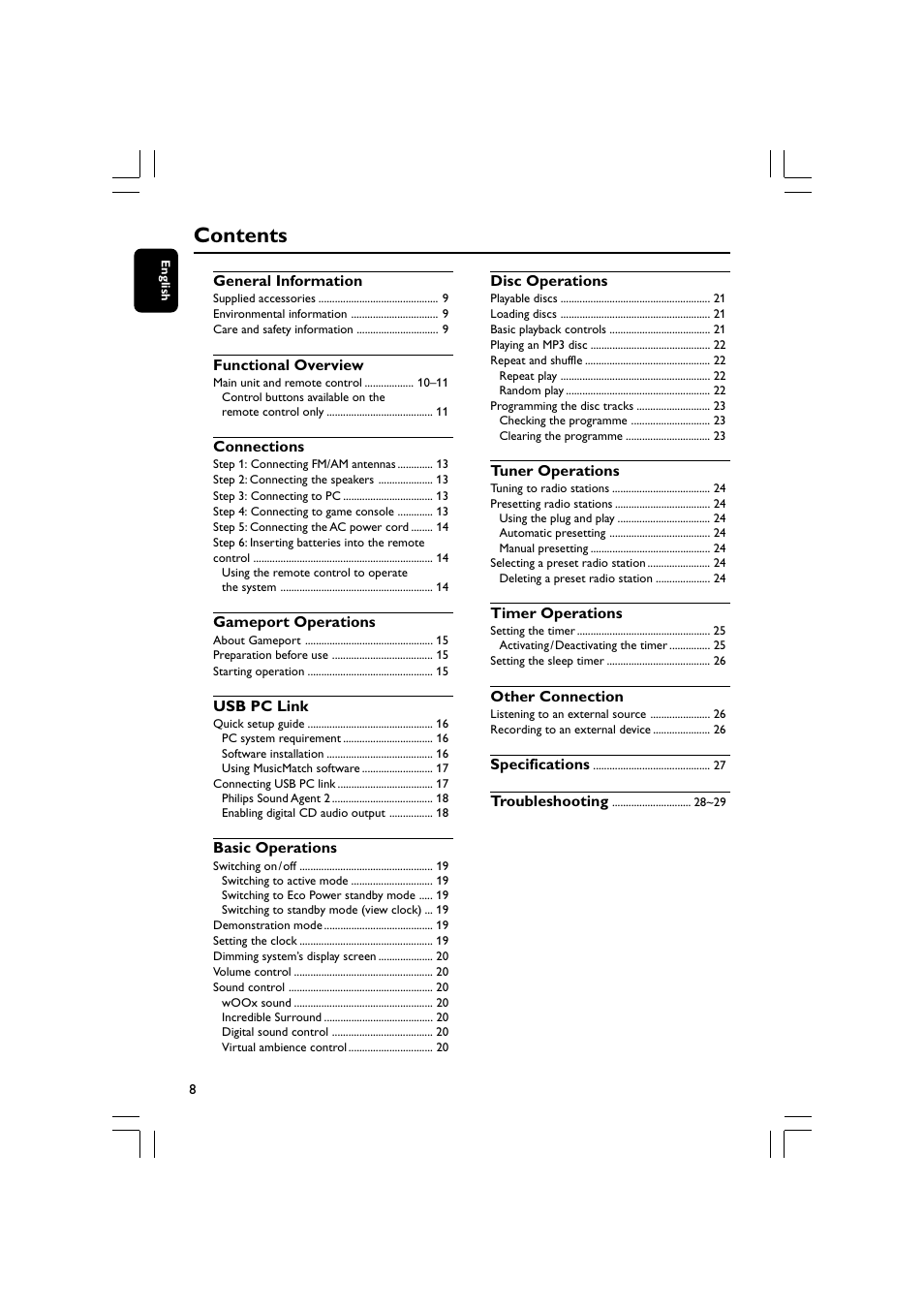 Philips FWM779-37B User Manual | Page 8 / 30