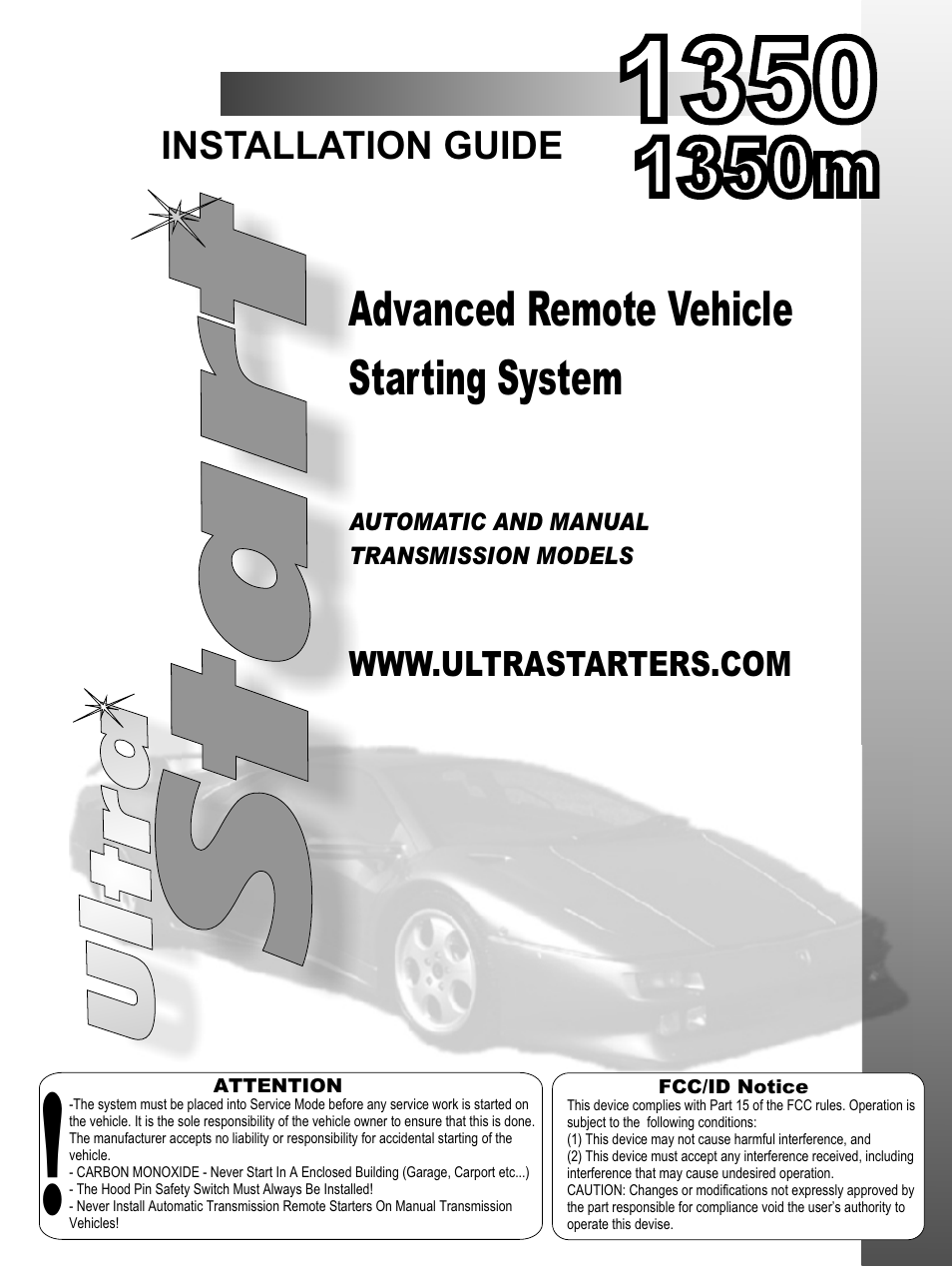 Ultra Start 1350m User Manual | 12 pages