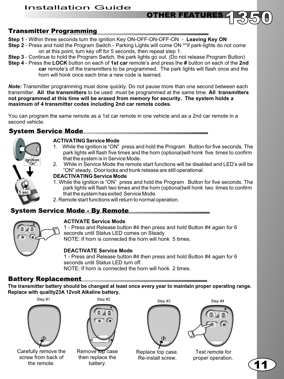 Operations, Other features | Ultra Start 1350m User Manual | Page 11 / 12