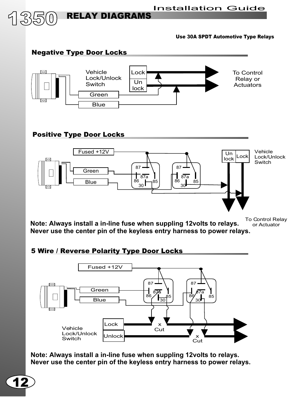 Relay diagrams | Ultra Start 1350m User Manual | Page 12 / 12