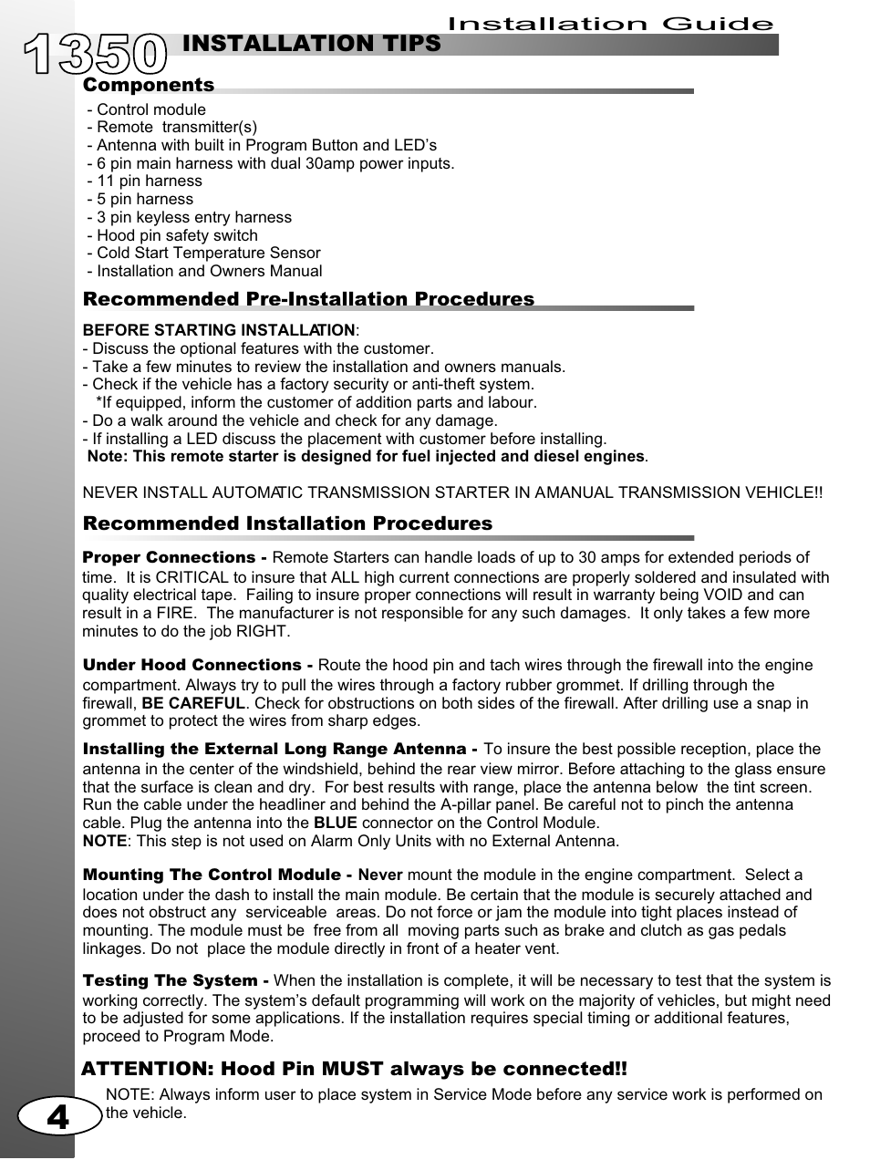 Installation tips wiring connectors | Ultra Start 1350m User Manual | Page 4 / 12