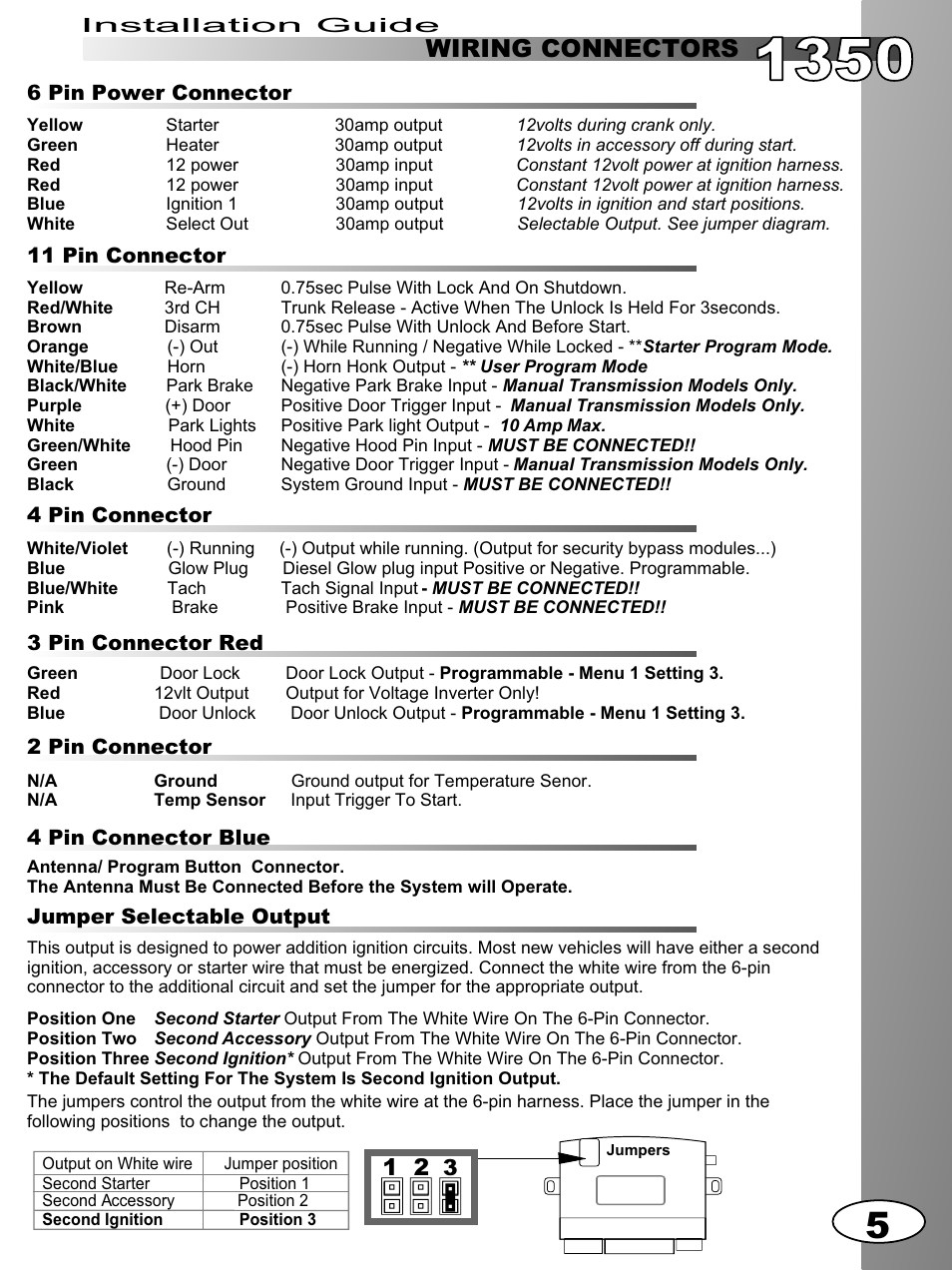 Installation tips wiring connectors | Ultra Start 1350m User Manual | Page 5 / 12