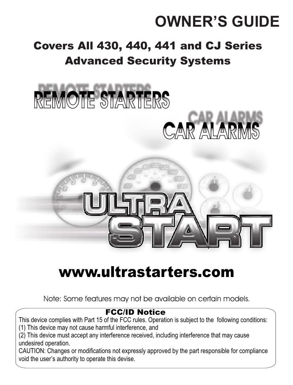 Ultra Start CJ Series User Manual | 8 pages