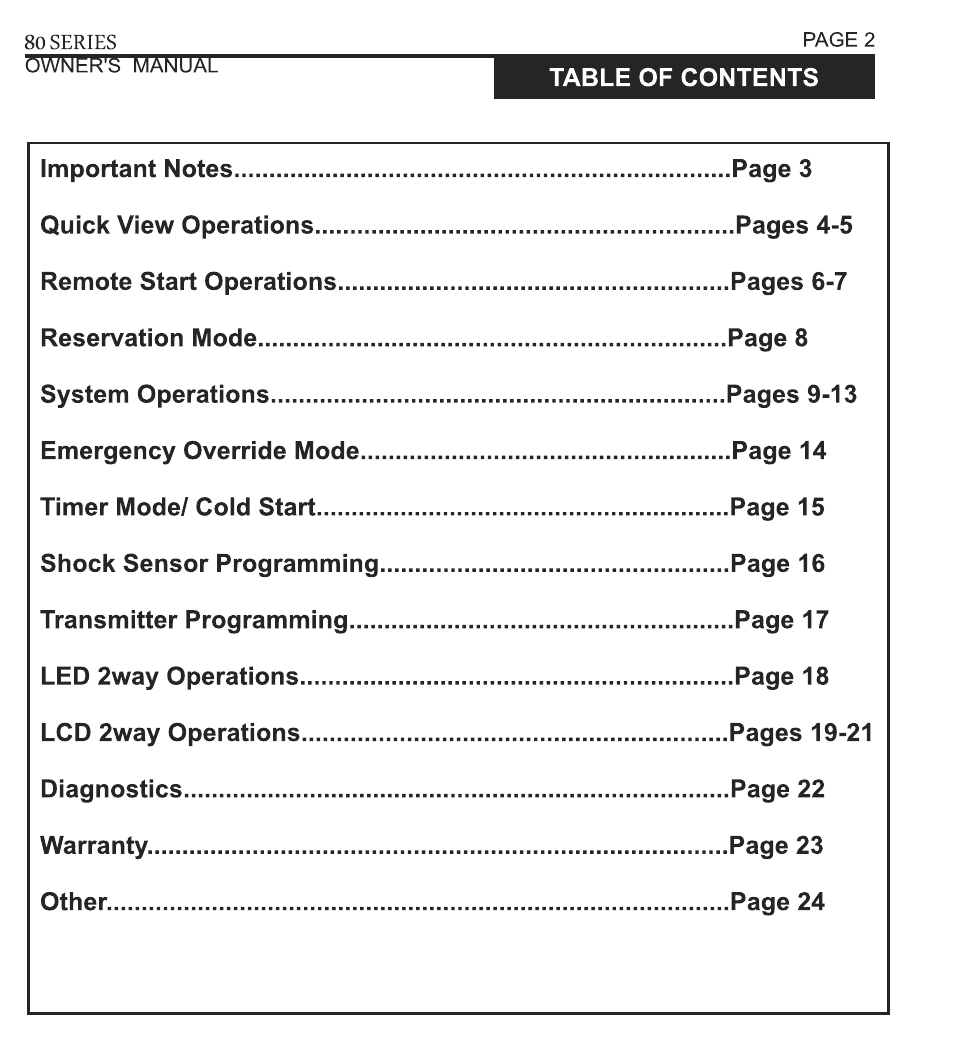 Ultra Start 80 Series User Manual | Page 2 / 24