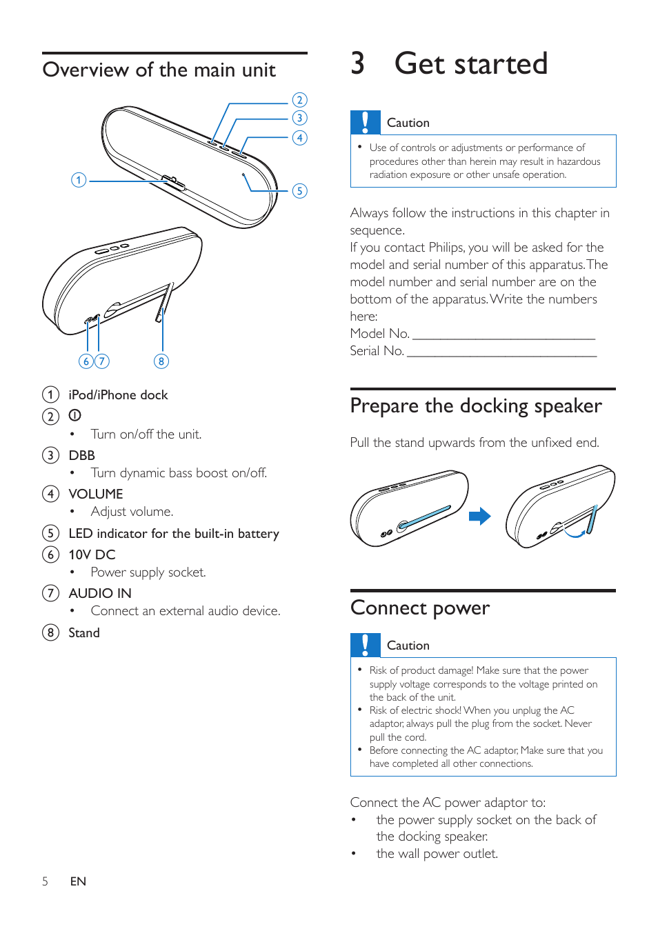 3 get started | Philips DS7580-37 User Manual | Page 5 / 9