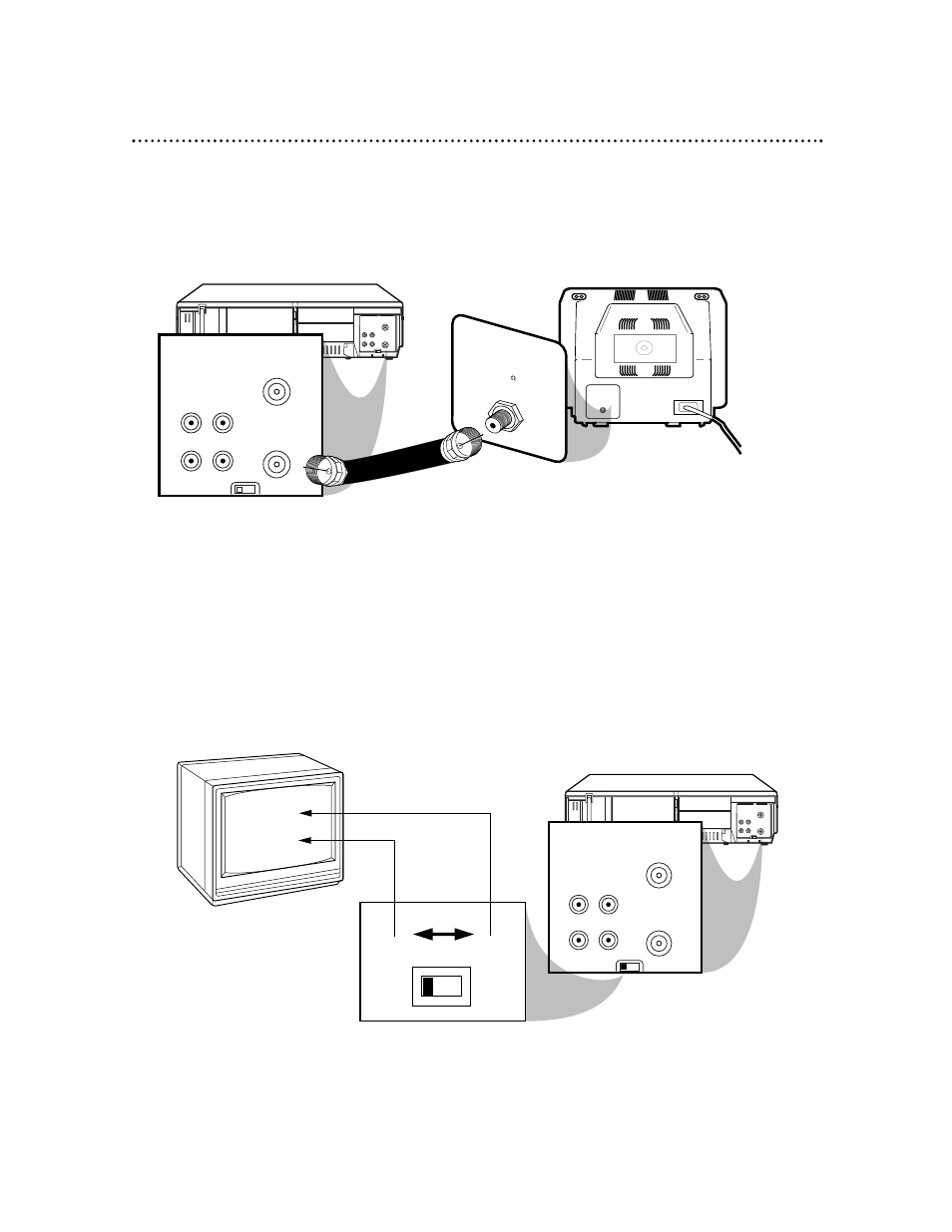 Ch3 ch4, Ch3 / ch4 switch, Plug in the tv and the vcr | Philips VR420CAT99 User Manual | Page 7 / 46