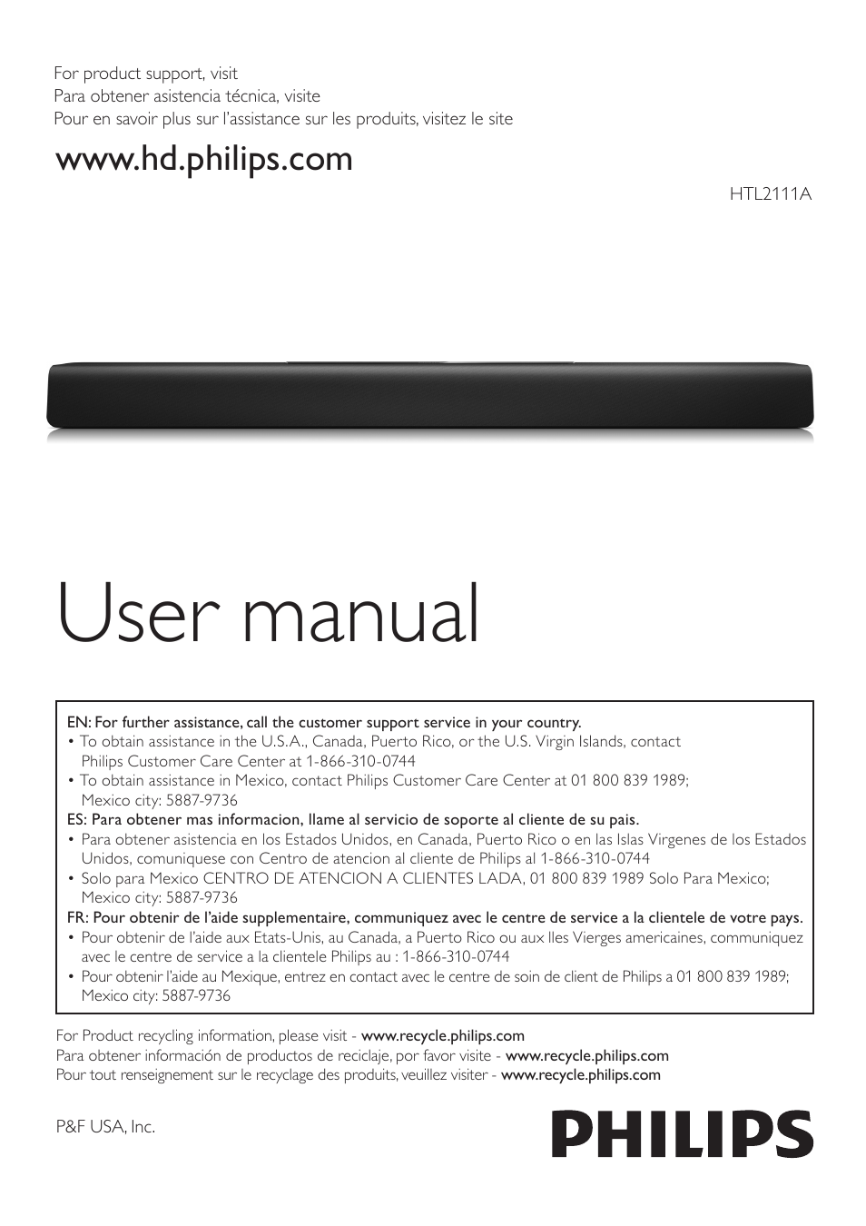 Philips HTL2111A-F7 User Manual | 18 pages