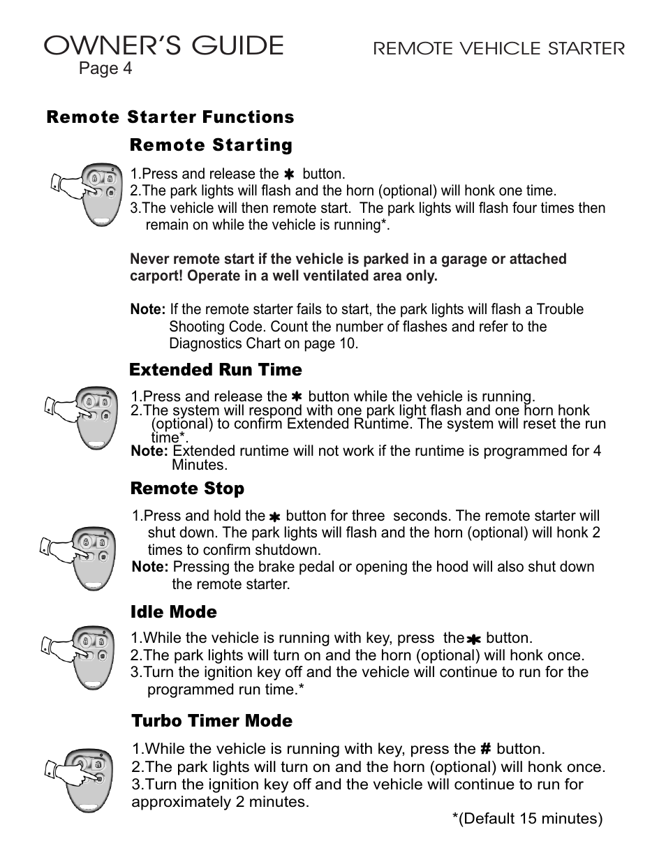 Owner’s guide | Ultra Start 1655XR User Manual | Page 4 / 12