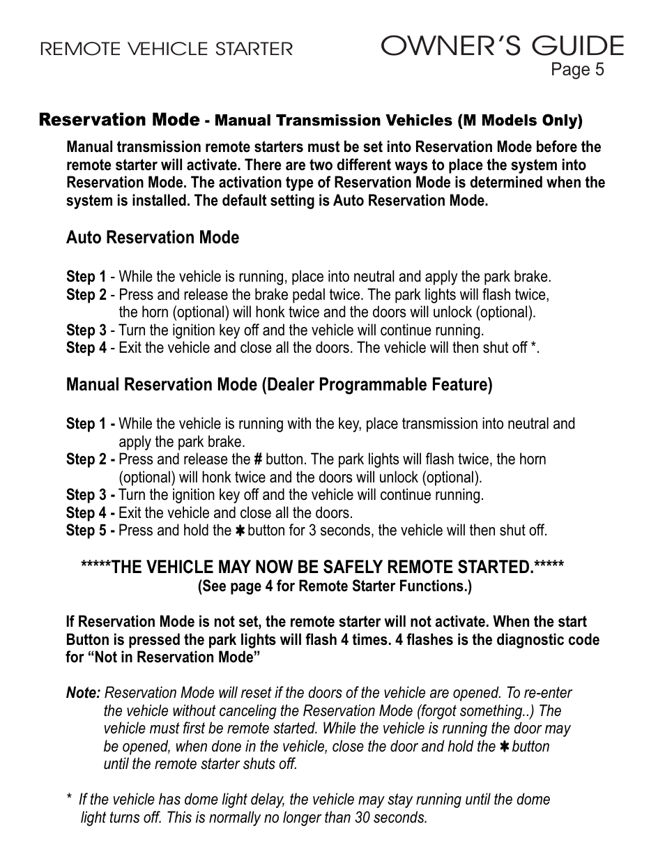 Owner ’s guide | Ultra Start 1655XR User Manual | Page 5 / 12
