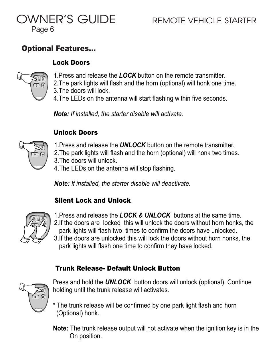 Owner’s guide | Ultra Start 1655XR User Manual | Page 6 / 12