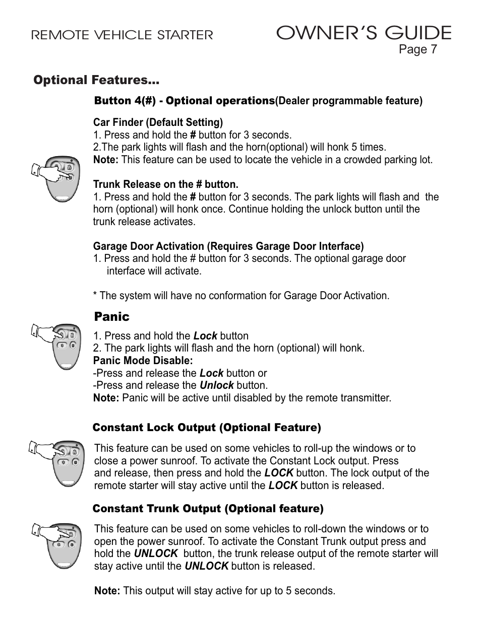 Owner ’s guide | Ultra Start 1655XR User Manual | Page 7 / 12