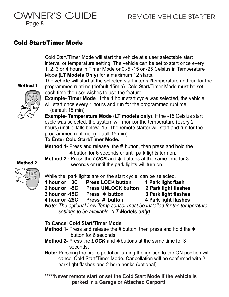 Owner’s guide | Ultra Start 1655XR User Manual | Page 8 / 12