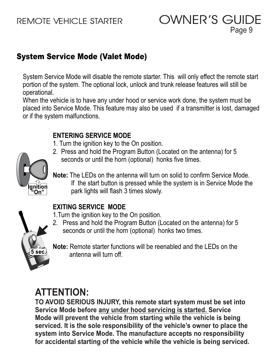 Attention | Ultra Start 1655XR User Manual | Page 9 / 12