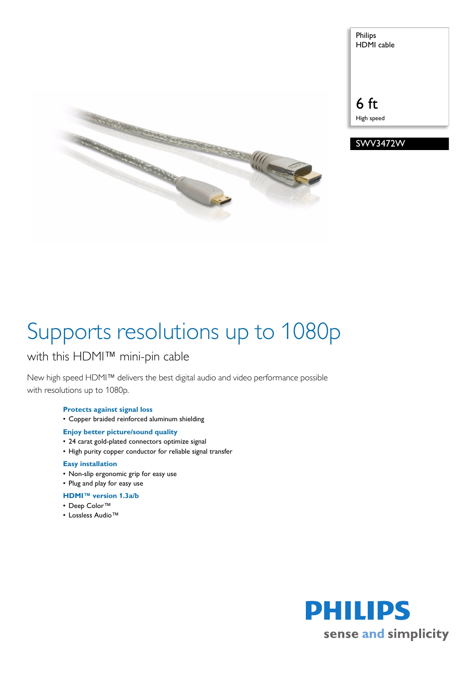 Philips SWV3472W-17 User Manual | 2 pages