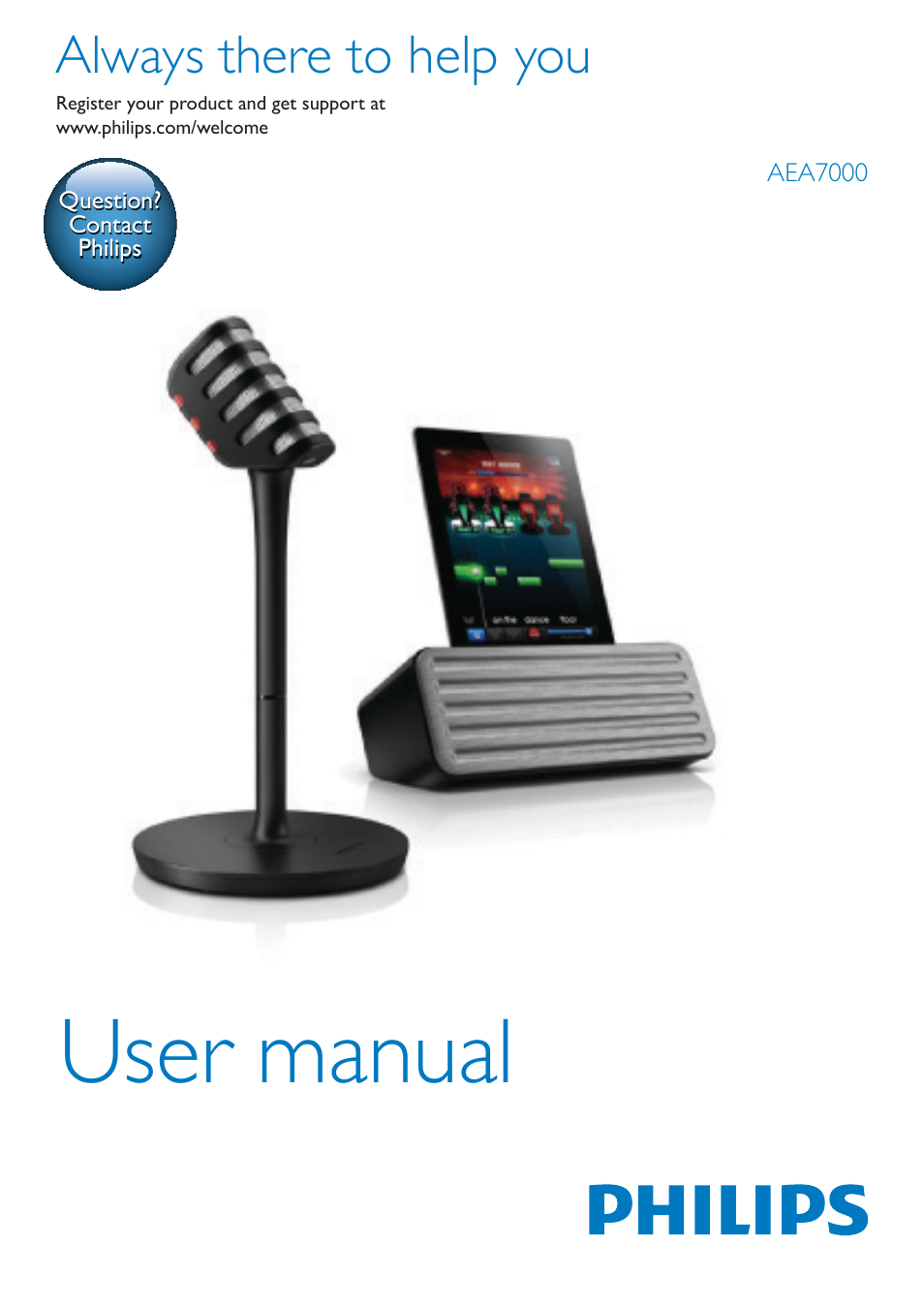 Philips wireless microphone & Bluetooth® speaker AEA7000 for iPad User Manual | 18 pages