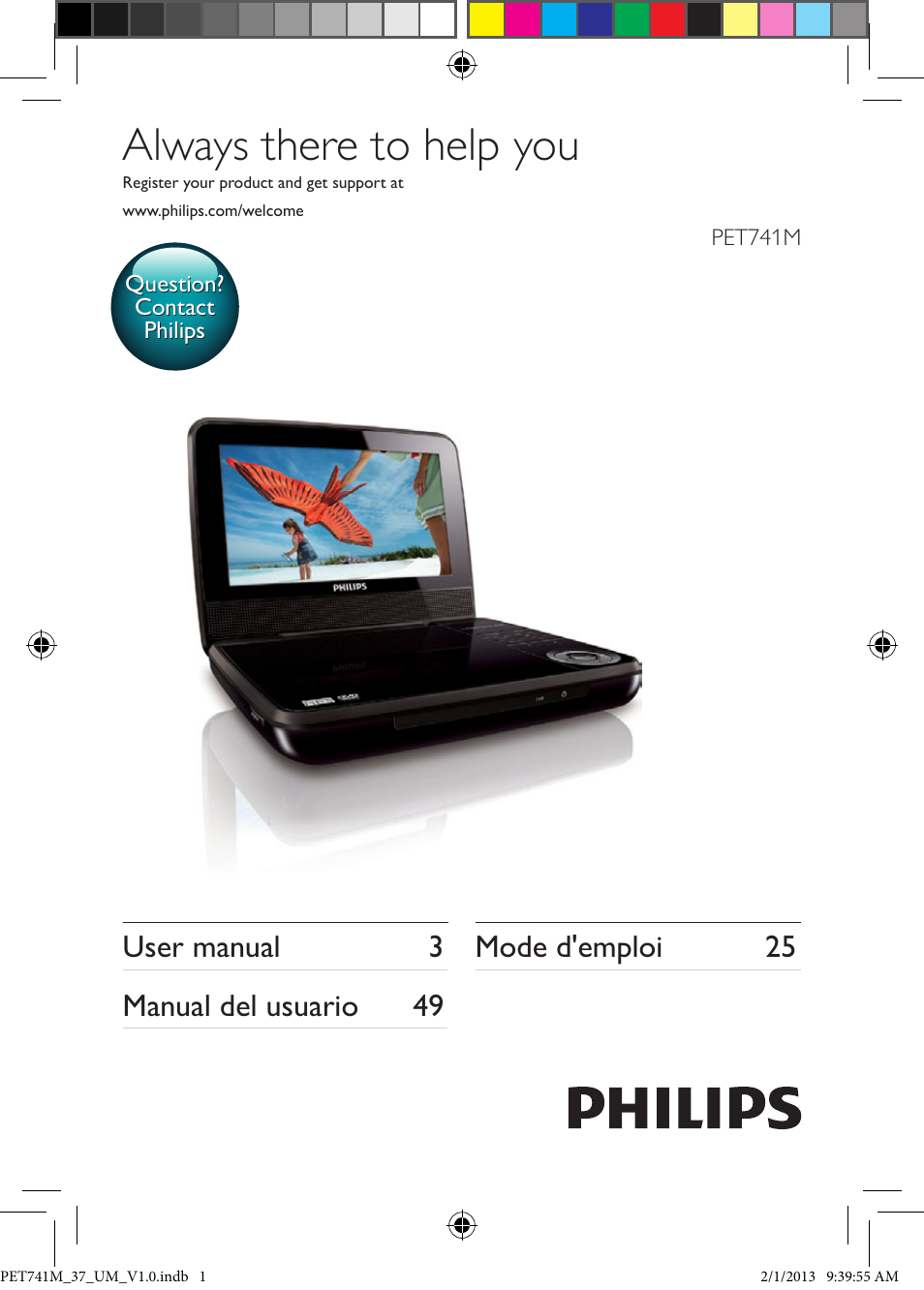 Philips PET741M-37 User Manual | 24 pages