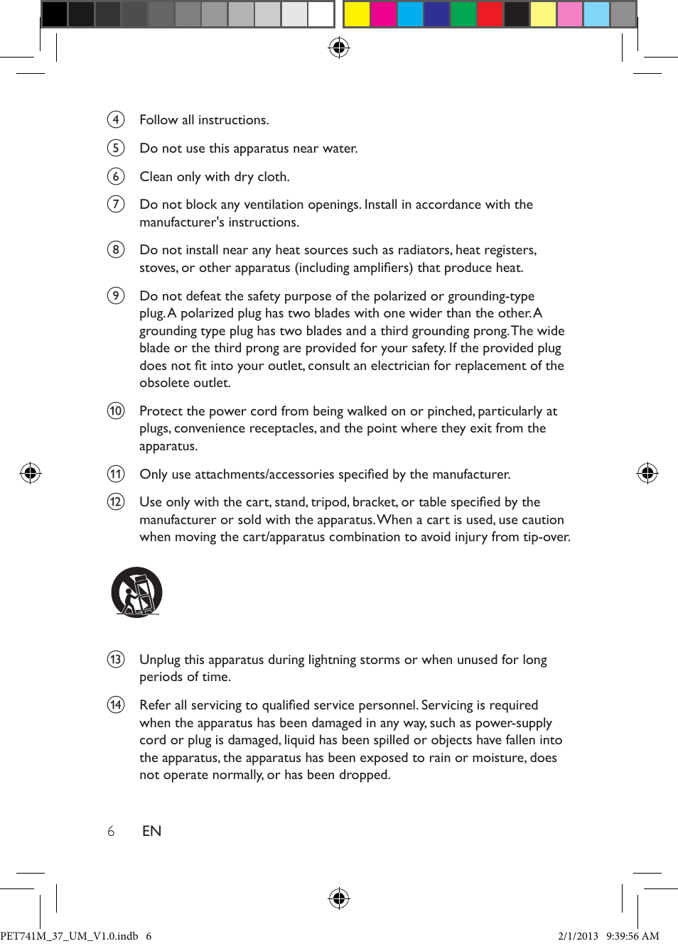 Hearing safety | Philips PET741M-37 User Manual | Page 5 / 24