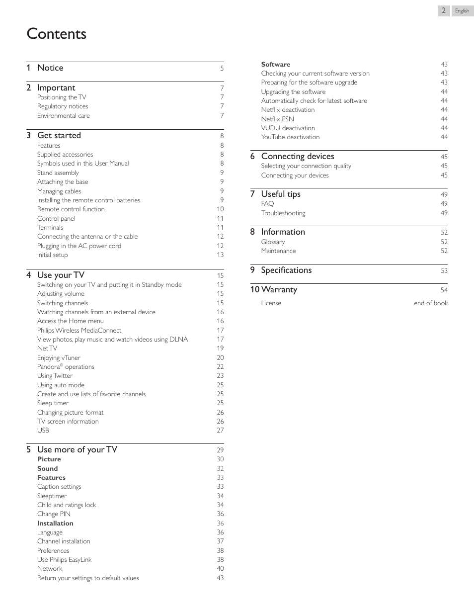 Philips 50PFL3807-F7 User Manual | Page 2 / 67