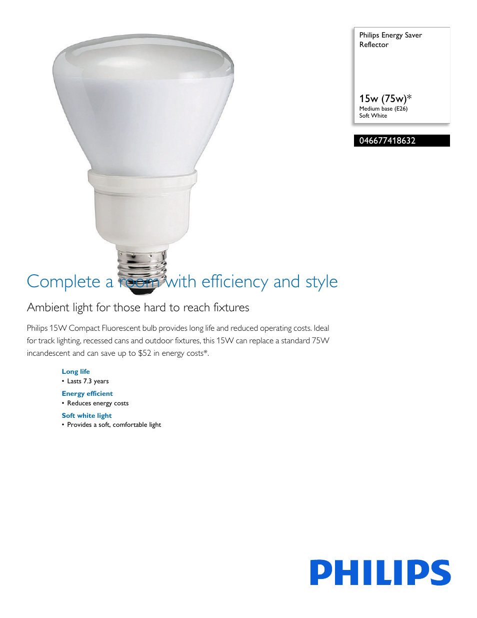 Philips 046677418632 User Manual | 2 pages