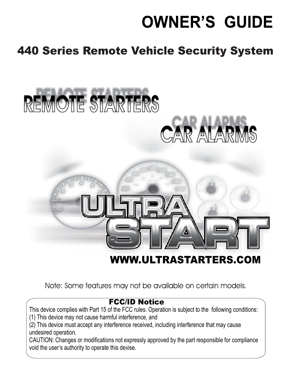 Ultra Start 440 Series User Manual | 4 pages