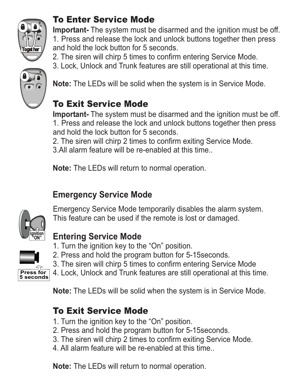 Entering service mode, Emergency service mode | Ultra Start 440 Series User Manual | Page 3 / 4