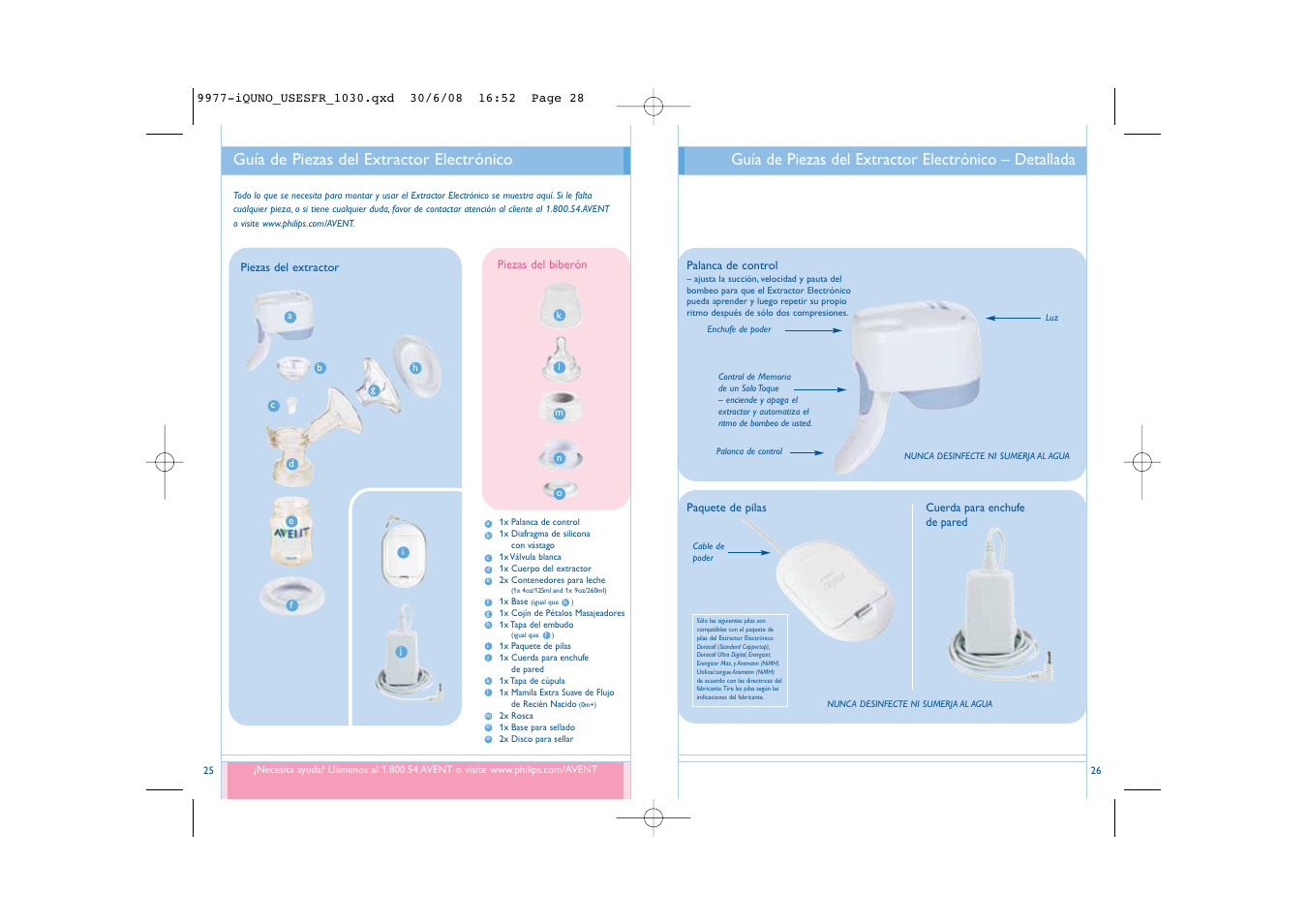 Guía de piezas del extractor electrónico | Philips SCF302-01 User Manual | Page 14 / 38