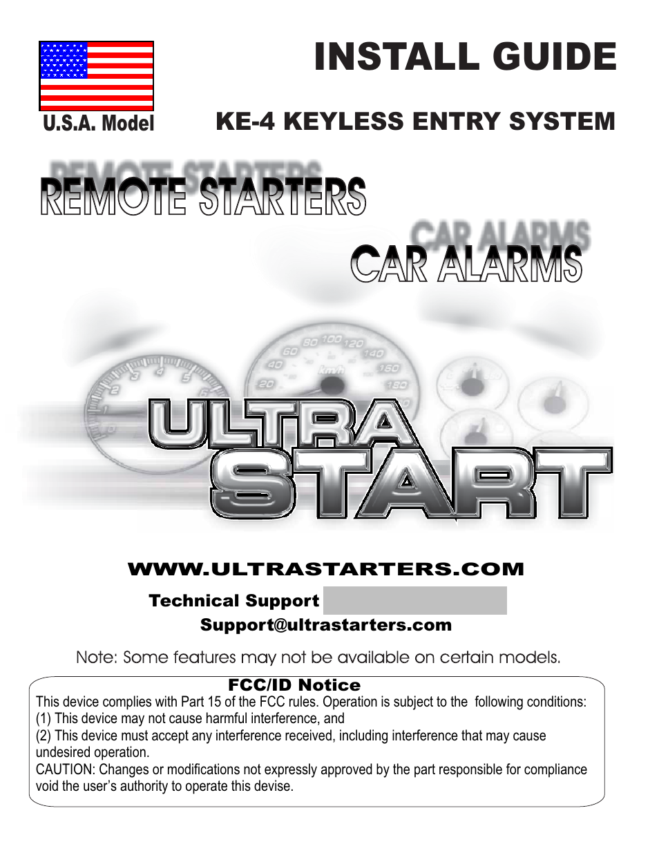 Ultra Start KE-4 User Manual | 8 pages