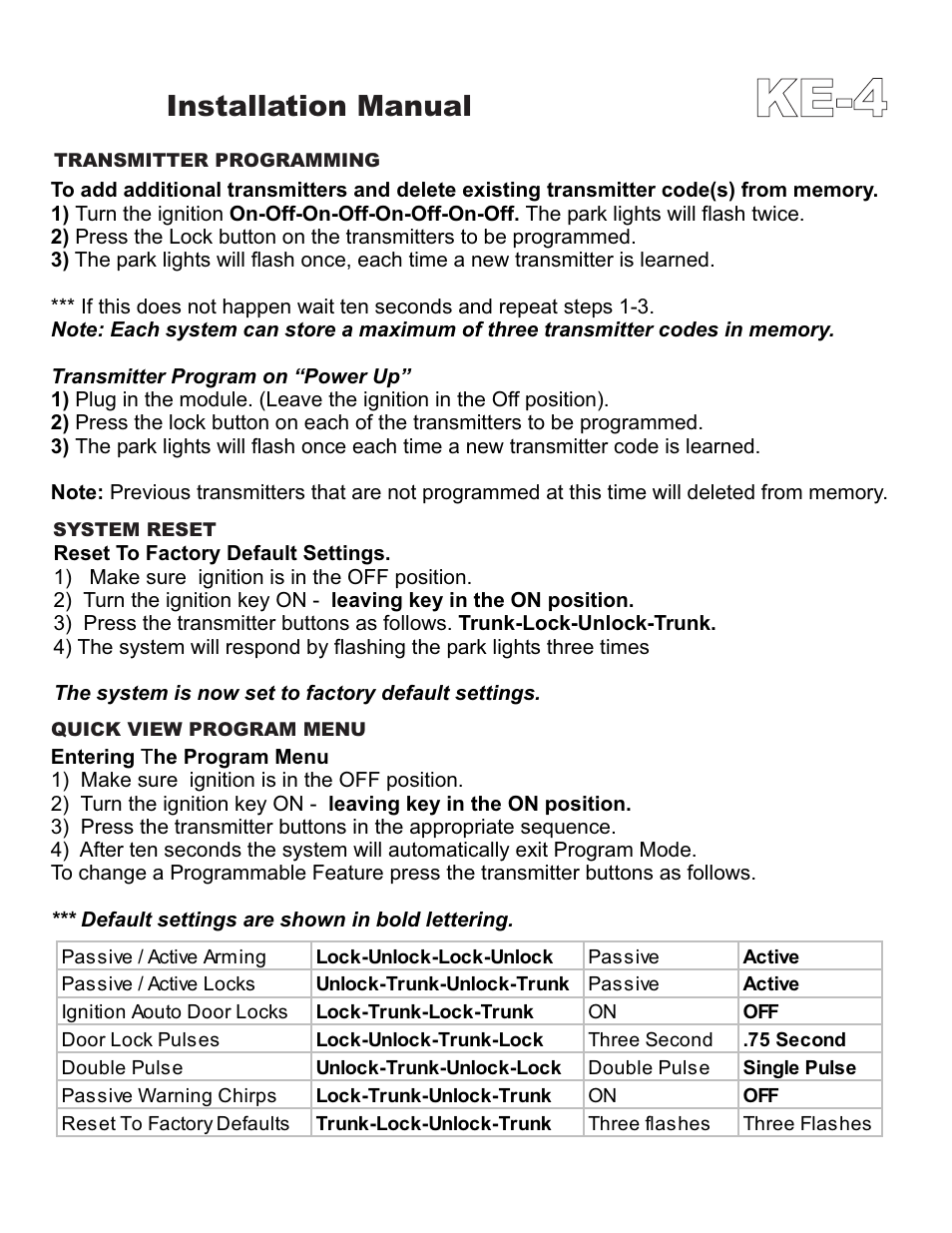 Ke-4, Installation manual | Ultra Start KE-4 User Manual | Page 5 / 8
