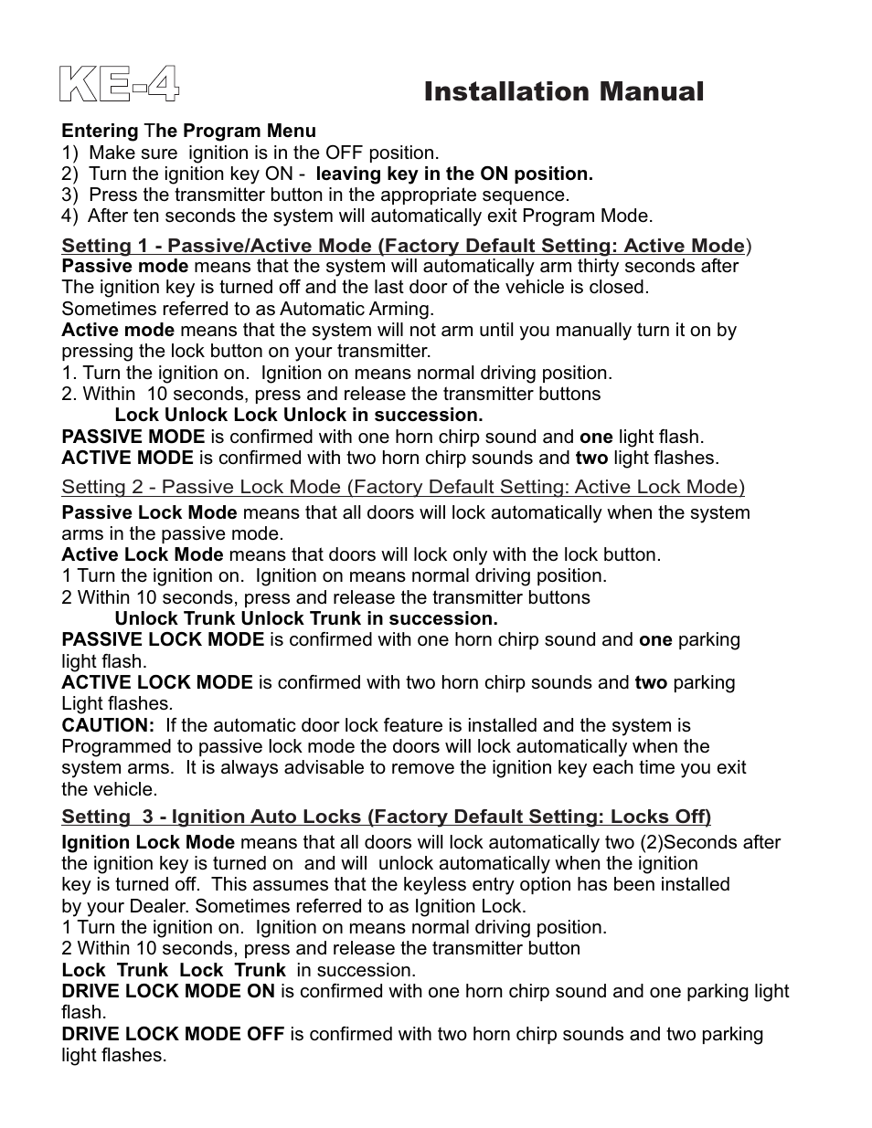 Ke-4, Installation manual | Ultra Start KE-4 User Manual | Page 6 / 8
