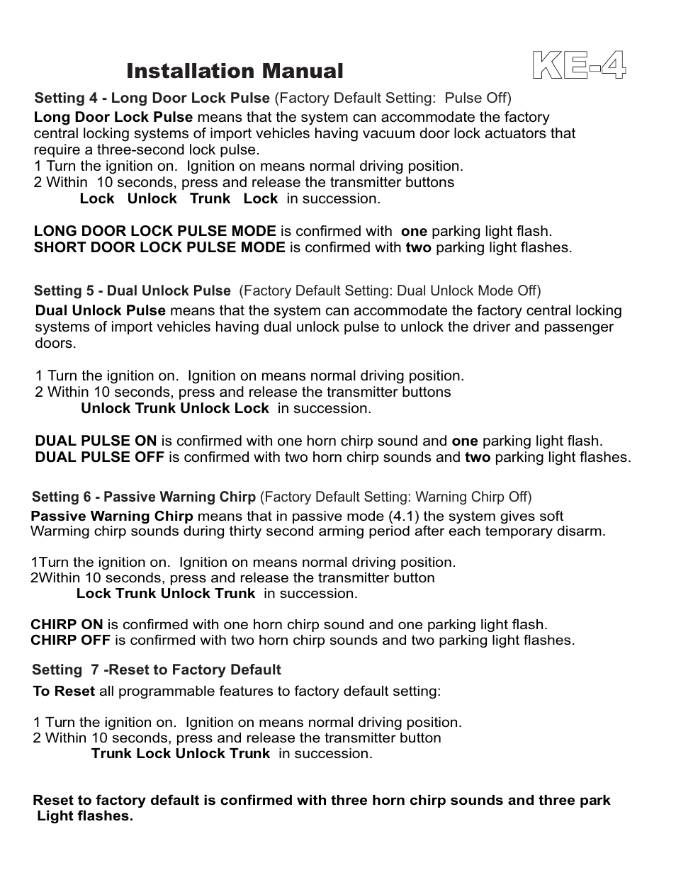 Ke-4, Installation manual | Ultra Start KE-4 User Manual | Page 7 / 8