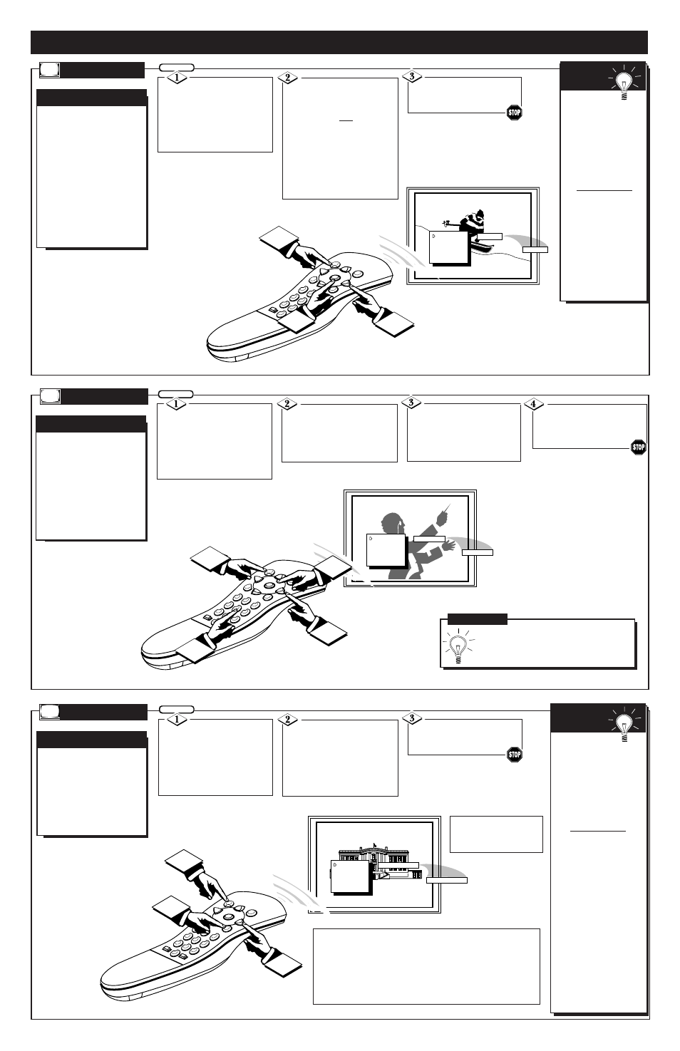 Menu c, Creen, Ontrols | Continued, Able, Hannel | Philips TR2517C User Manual | Page 4 / 8