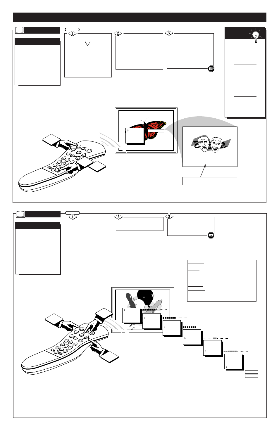 Menu c, Creen, Ontrols | Continued, Leep, Icture | Philips TR2517C User Manual | Page 6 / 8