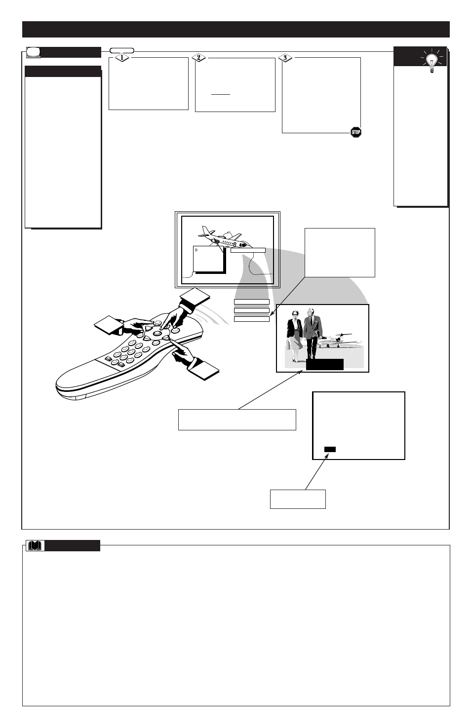 Menu c, Creen, Ontrols | Continued, Aption, Lossary | Philips TR2517C User Manual | Page 7 / 8