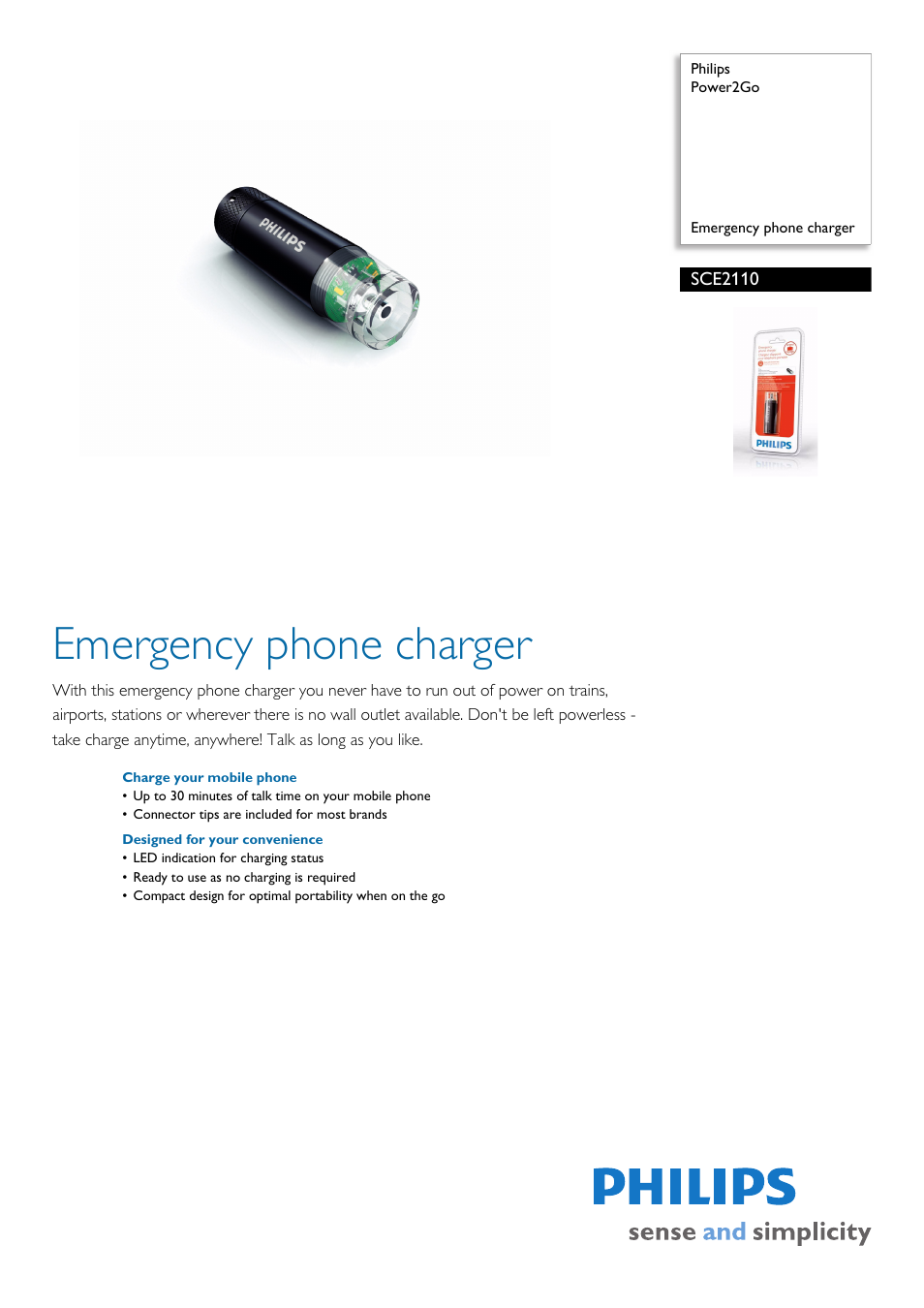 Philips SCE2110-27 User Manual | 2 pages