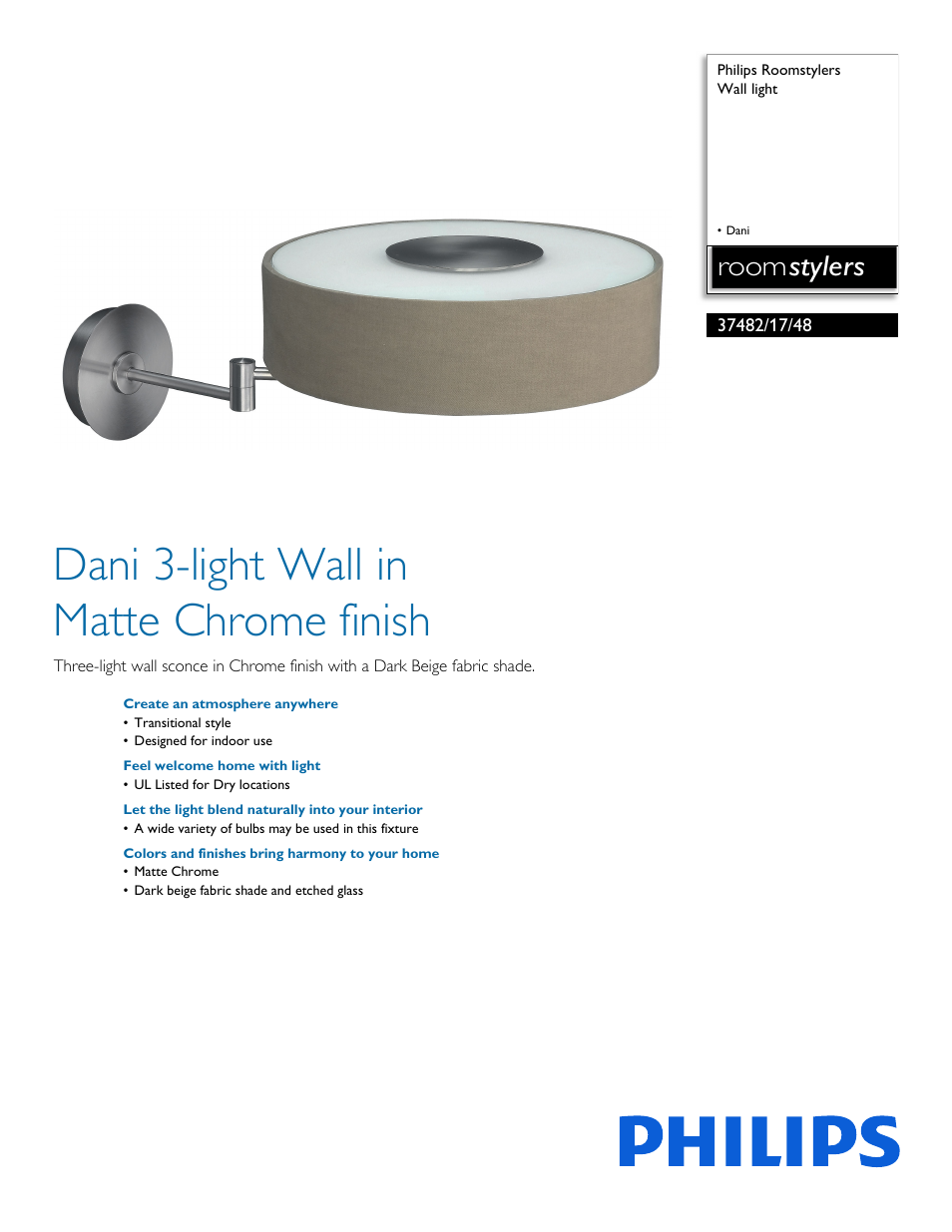 Philips 374821748 User Manual | 2 pages