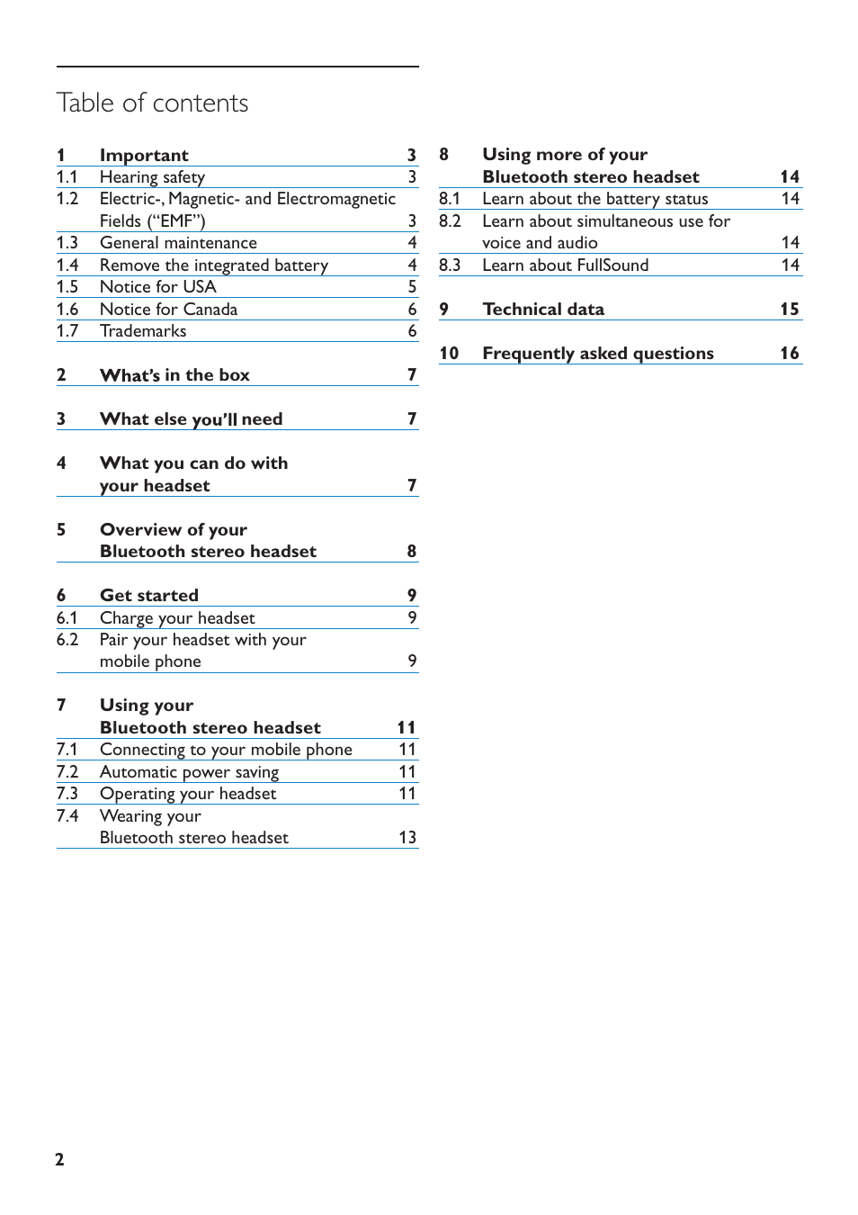 Philips SHB6110-37 User Manual | Page 2 / 17