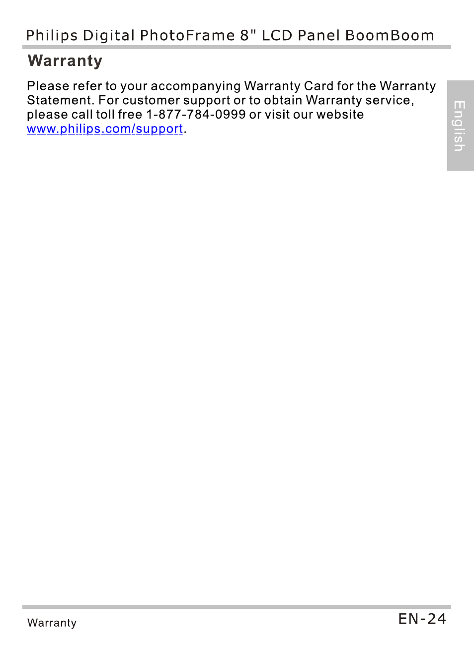 Warranty | Philips SPF4080P-G7 User Manual | Page 29 / 86